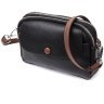 Черная маленькая женская сумка-кроссбоди из фактурной кожи на плечо Vintage 2422324 - 1