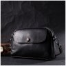 Чорна маленька жіноча сумка-кроссбоді з фактурної шкіри на плече Vintage 2422324 - 8