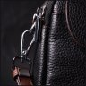 Черная маленькая женская сумка-кроссбоди из фактурной кожи на плечо Vintage 2422324 - 10