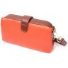 Оранжевая женская сумка-клатч горизонтального типа из натуральной кожи Vintage 2422424 - 2