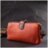 Помаранчева жіноча сумка-клатч горизонтального типу з натуральної шкіри Vintage 2422424 - 8