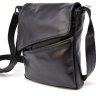 Черная мужская сумка-планшет через плечо из натуральной кожи с клапаном TARWA (21675) - 1