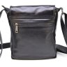 Черная мужская сумка-планшет через плечо из натуральной кожи с клапаном TARWA (21675) - 3