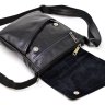 Черная мужская сумка-планшет через плечо из натуральной кожи с клапаном TARWA (21675) - 5