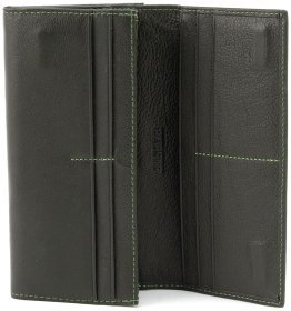 Зеленый женский кожаный кошелек с монетницей на застежке поцелуй ST Leather 90861