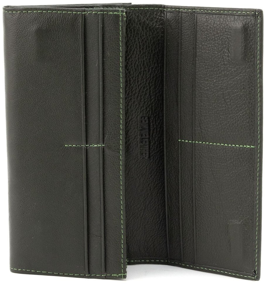 Зеленый женский кожаный кошелек с монетницей на застежке поцелуй ST Leather 90861 modnotak фото №2