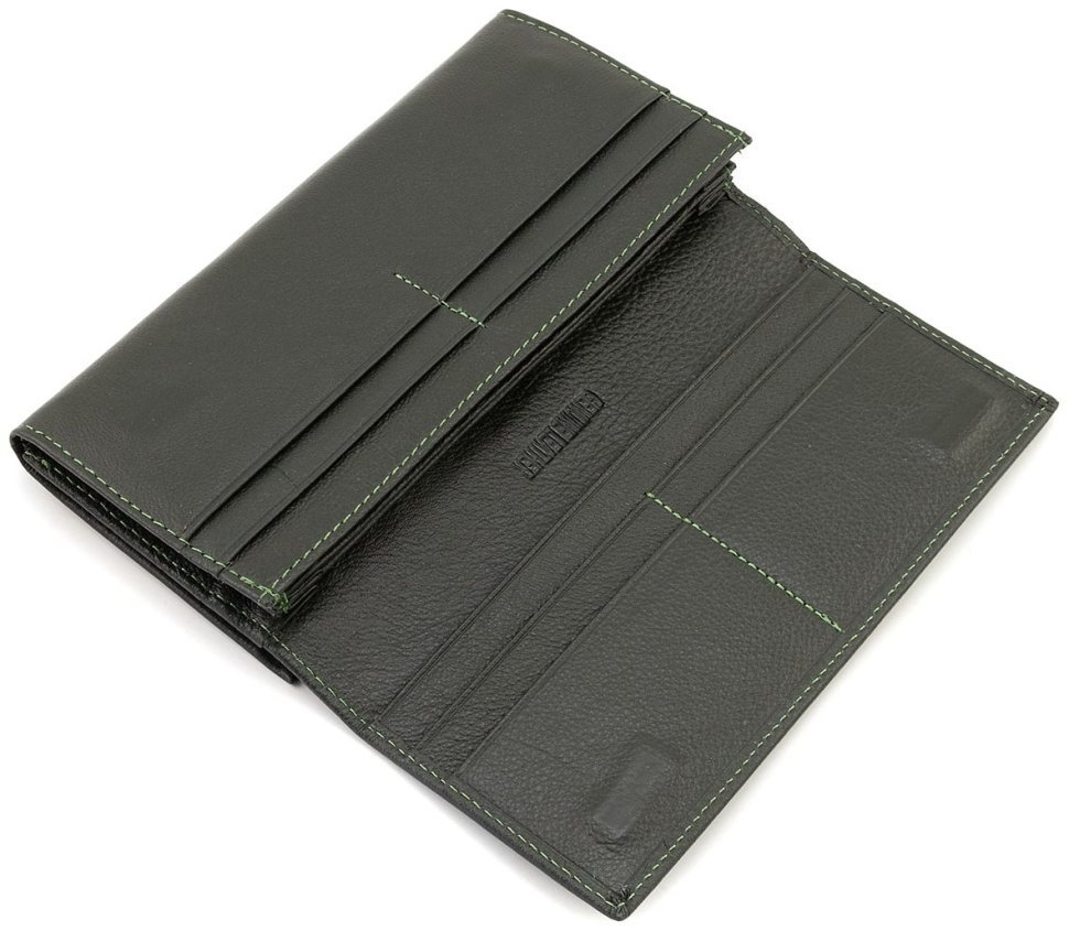 Зеленый женский кожаный кошелек с монетницей на застежке поцелуй ST Leather 90861 modnotak фото №6