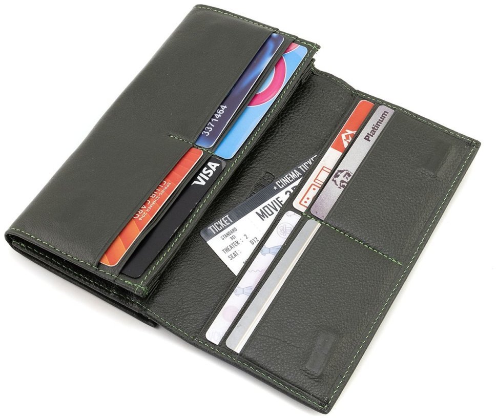 Зеленый женский кожаный кошелек с монетницей на застежке поцелуй ST Leather 90861 modnotak фото №7