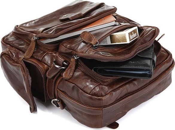 Рюкзак шкіряний коричневий VINTAGE STYLE (24232)