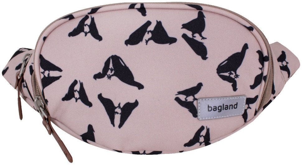 Бананка (сумка на пояс) для женщин из Оксфордского текстиля с принтом птиц Bagland 111261 modnotak фото №1