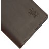 Темно-коричнева обкладинка для військового квитка з натуральної шкіри ЗСУ-герб - Grande Pelle (13115) - 4