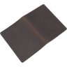 Темно-коричнева обкладинка для військового квитка з натуральної шкіри ЗСУ-герб - Grande Pelle (13115) - 5
