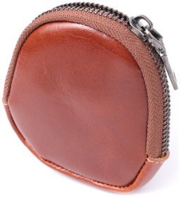 Монетниця з карабіном із натуральної шкіри світло-коричневого кольору Vintage Style 91461