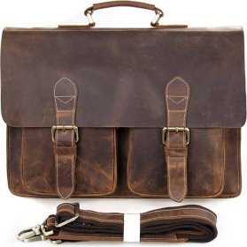 Коричневий чоловічий портфель з натуральної шкіри VINTAGE STYLE (14430)