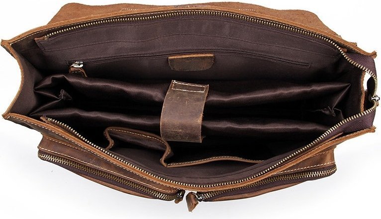 Коричневый мужской портфель из натуральной кожи VINTAGE STYLE (14430)
