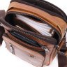 Светло-коричневая мужская сумка-барсетка из натуральной кожи на две молнии Vintage (20827) - 4