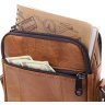 Светло-коричневая мужская сумка-барсетка из натуральной кожи на две молнии Vintage (20827) - 6