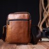 Світло-коричнева чоловіча сумка-барсетка з натуральної шкіри на дві блискавки Vintage (20827) - 8