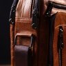 Светло-коричневая мужская сумка-барсетка из натуральной кожи на две молнии Vintage (20827) - 9