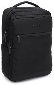 Вместительный мужской рюкзак из черного полиэстера на молнии Aoking 71561