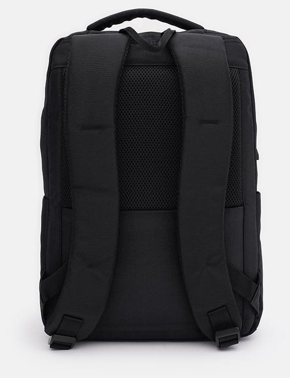 Вместительный мужской рюкзак из черного полиэстера на молнии Aoking 71561