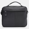 Чоловіча чорна сумка-портфель із фактурної шкіри на два відділення Keizer 71661 - 3