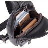 Повседневный мужской слинг рюкзак из фактурной кожи VINTAGE STYLE (14468) - 10