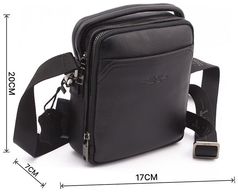 Маленька чоловіча шкіряна сумка з ручкою H.T Leather (10253) modnotak фото №3