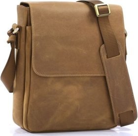 Светло-коричневая мужская сумка на плечо из натуральной кожи VINTAGE STYLE (14184)