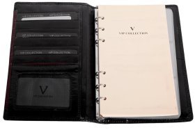 Черный блокнот органайзер Prestige из натуральной кожи Vip Collection 102561