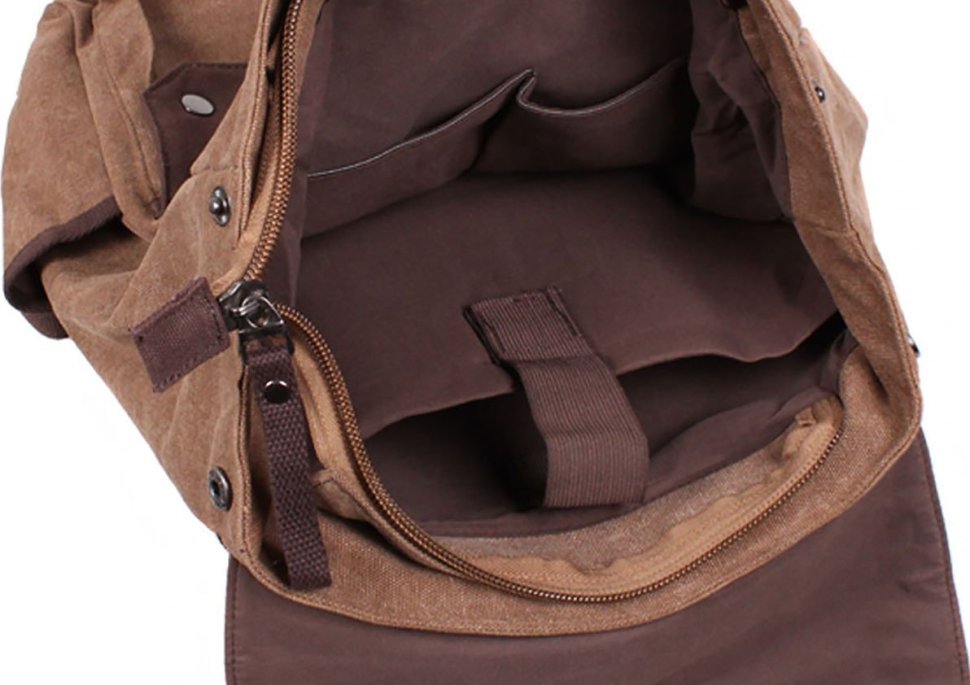 Світло-коричневий рюкзак з міцного текстилю з фіксацією на магнітах Bags Collection (11022)