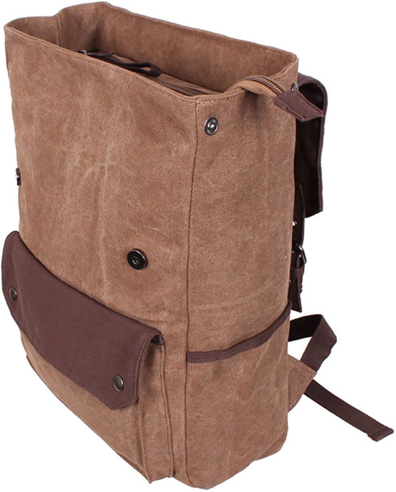 Світло-коричневий рюкзак з міцного текстилю з фіксацією на магнітах Bags Collection (11022)