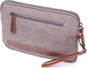 Сірий чоловічий клатч із текстилю із зап'ястним ремінцем Vintage (2421259)