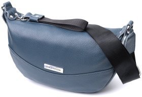 Женская сумка через плечо с бегунком-брелоком из кожи Vintage 22617 Синяя