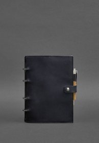 Синий блокнот (Софт-бук) с датированным блоком из натуральной кожи Crazy Horse - BlankNote (42661)