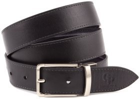 Двухсторонний брючный ремень из синей кожи Grande Pelle (31263)