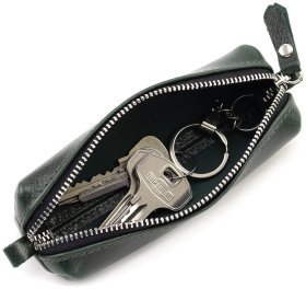 Ключниця из натуральной кожи Алькор Grande Pelle 82761 зеленого цвета