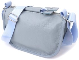 Жіноча сумка крос-боді зі шкіри флотар блакитного кольору Vintage 103161