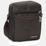 Чоловіча текстильна сумка-планшет коричневого кольору на одну блискавку Monsen (21895) - 1