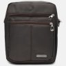 Чоловіча текстильна сумка-планшет коричневого кольору на одну блискавку Monsen (21895) - 2