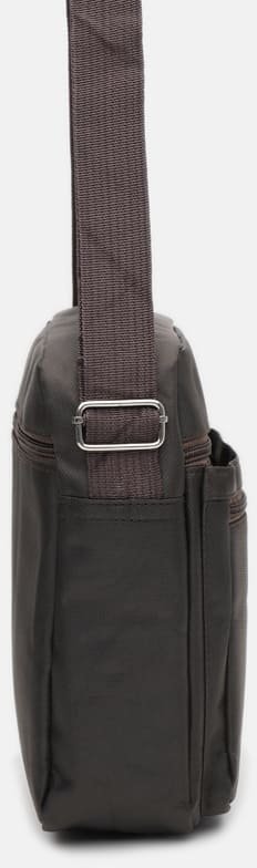 Чоловіча текстильна сумка-планшет коричневого кольору на одну блискавку Monsen (21895)