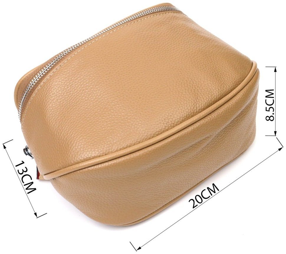 Жіноча сумка через плече з натуральної шкіри бежевого кольору Vintage (2422111)