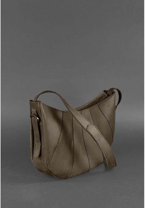 Темно-коричнева сумка на плече з натуральної шкіри BlankNote Круассан (12650)