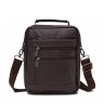 Кожаная сумка-барсетка для мужчин коричневого цвета с дополнительной ручкой HD Leather (15921) - 3