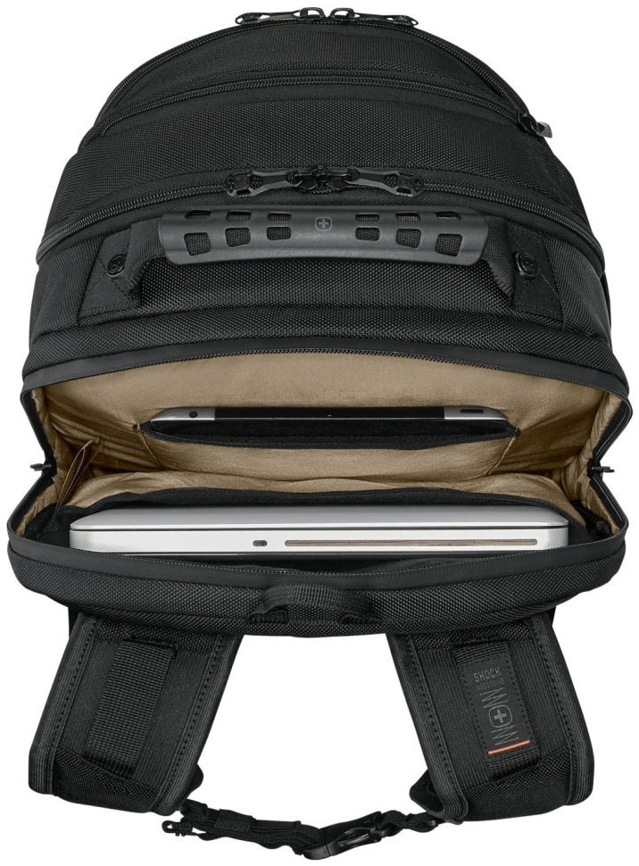 Повсякденний чоловічий рюкзак з поліестеру чорного кольору для ноутбука Wenger Legacy 16" Black Series 103661 modnotak фото №7