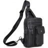 Мужская кожаная сумка-рюкзак черного цвета на две молнии Tiding Bag (15888) фото №1 Мужская кожаная сумка-рюкзак черного цвета на две молнии Tiding Bag (15888) modnotak фото - 1