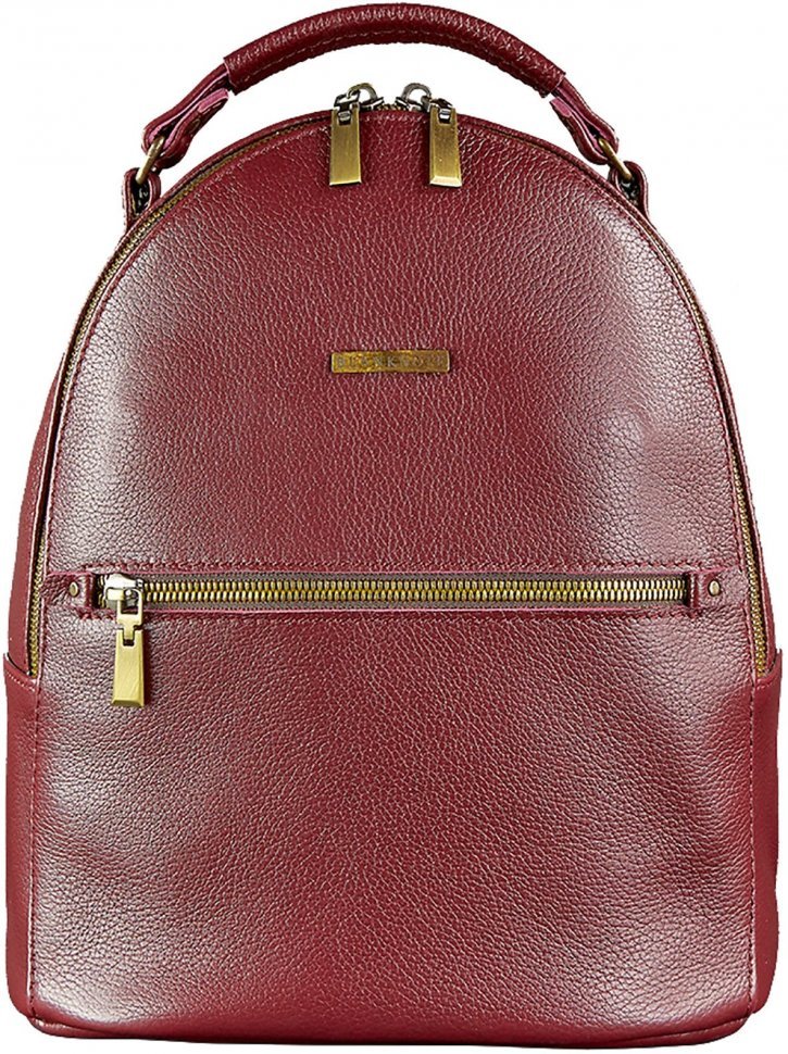 Вертикальний міні-рюкзак кольору марсала з натуральної шкіри BlankNote Kylie (12839)
