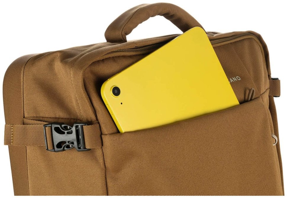 Сумка дорожня на 2-х колесах, Tucano Tugo S Trolley, 34л, поліестер, коричнева modnotak фото №9