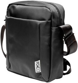 Вместительная мужская сумка из прочного текстиля через плечо JCB B31 черного цвета 93961