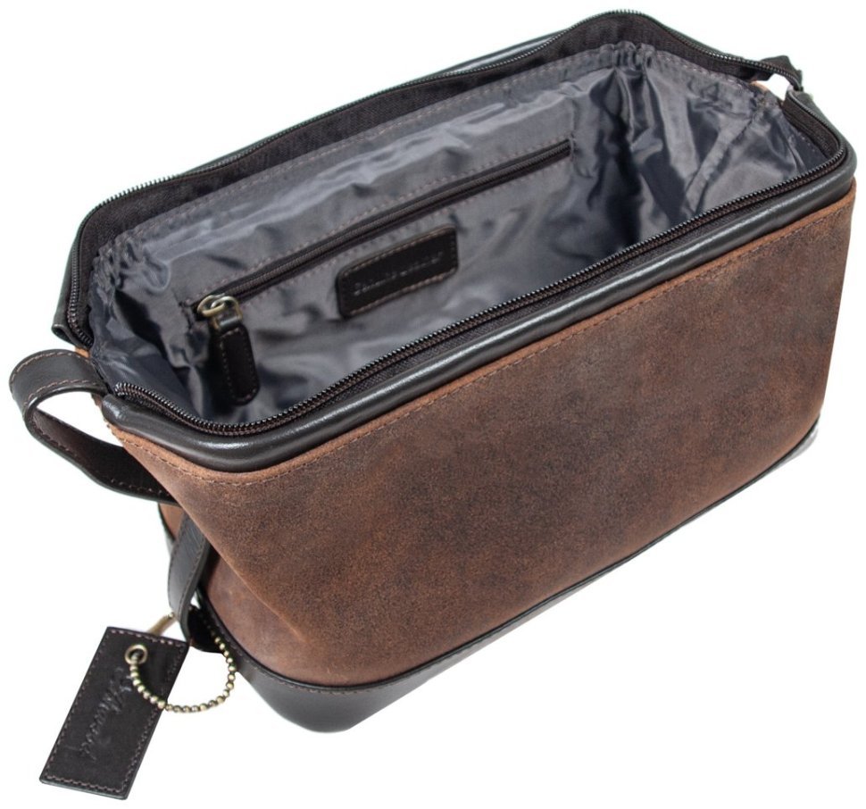 Мужской несессер из натуральной кожи на 1 вместительное отделение Ashwood Lou коричневого цвета 94161 фото №7 Мужской несессер из натуральной кожи на 1 вместительное отделение Ashwood Lou коричневого цвета 94161 modnotak фото №7